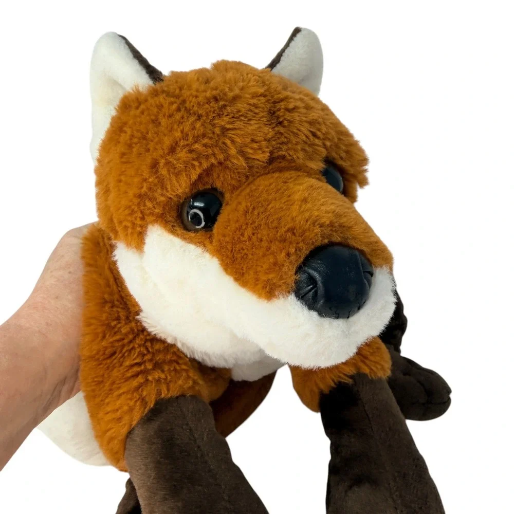 FAO Schwarz Plush Adopt a Pet Synthetic Red Brown 17 Inch Lying Fox Vintage Toy